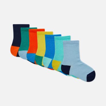 7-Pack Cotton Color Block Socks