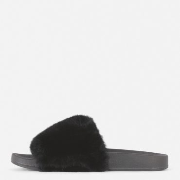Faux Fur Slides