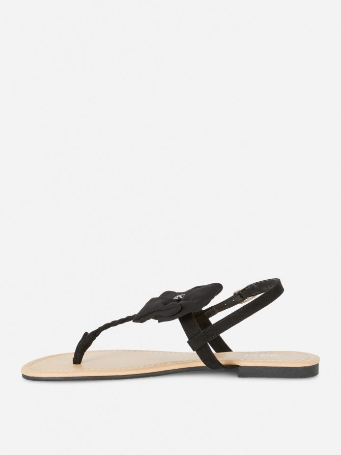Wide Fit Chiffon Bow Sandals - Image 4