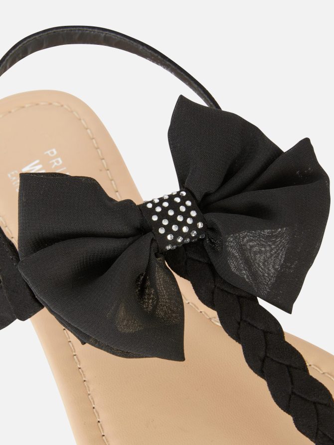Wide Fit Chiffon Bow Sandals - Image 5