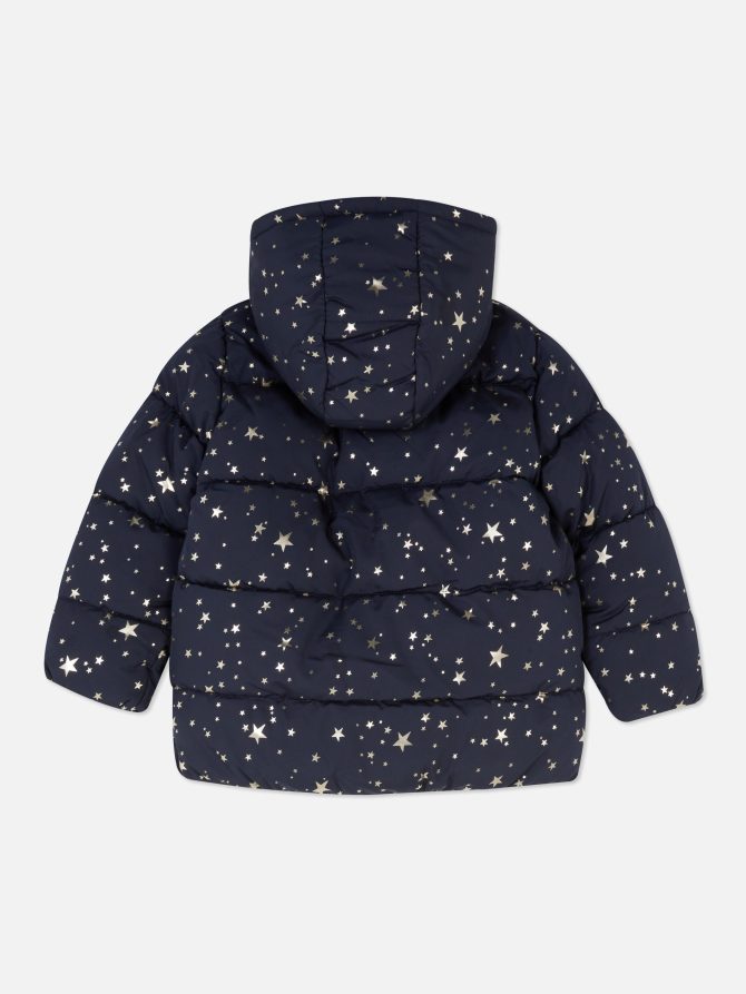 Star Print Puffer Coat - Image 2