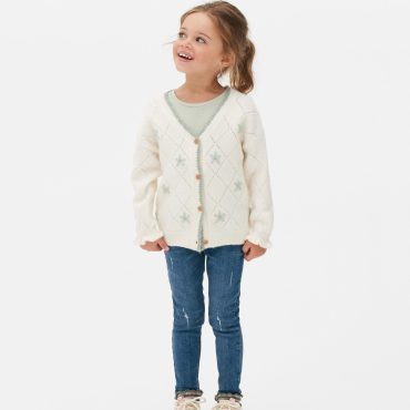 Floral Embroidered Knitted Cardigan