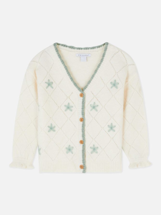 Floral Embroidered Knitted Cardigan - Image 3