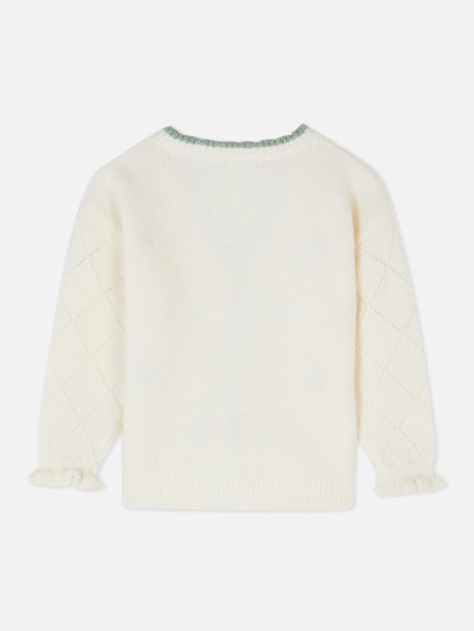 Floral Embroidered Knitted Cardigan - Image 4