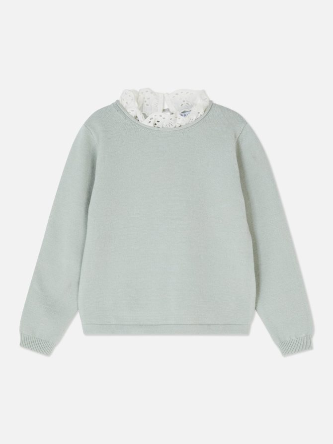 Ruffled Broderie Collar Jumper - Image 3