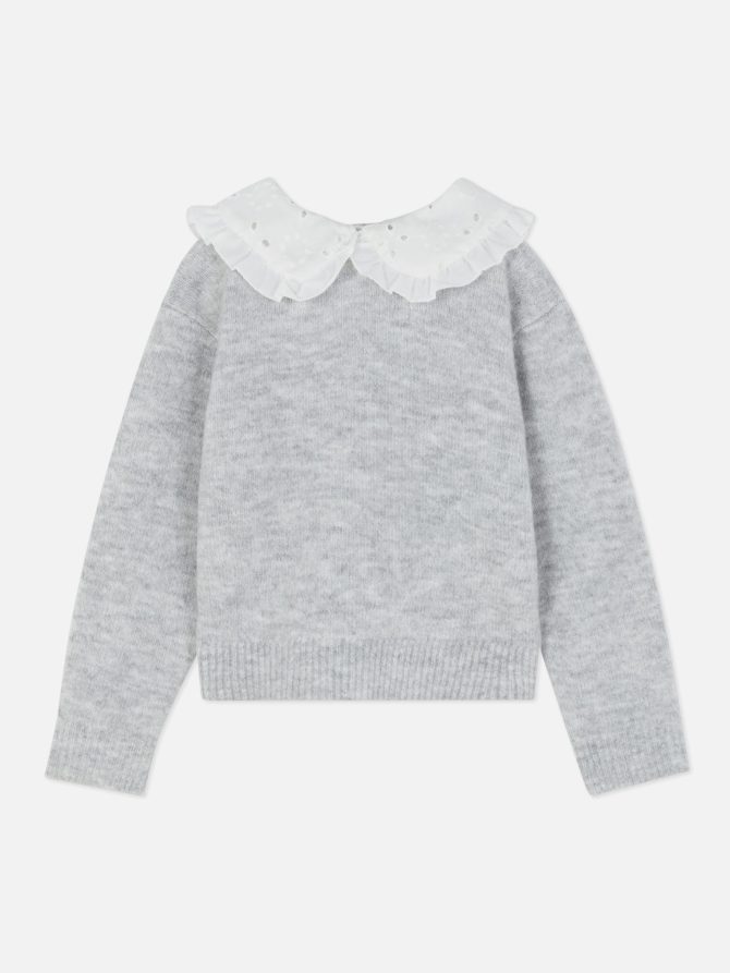 Woven Collar Detail Jumper
