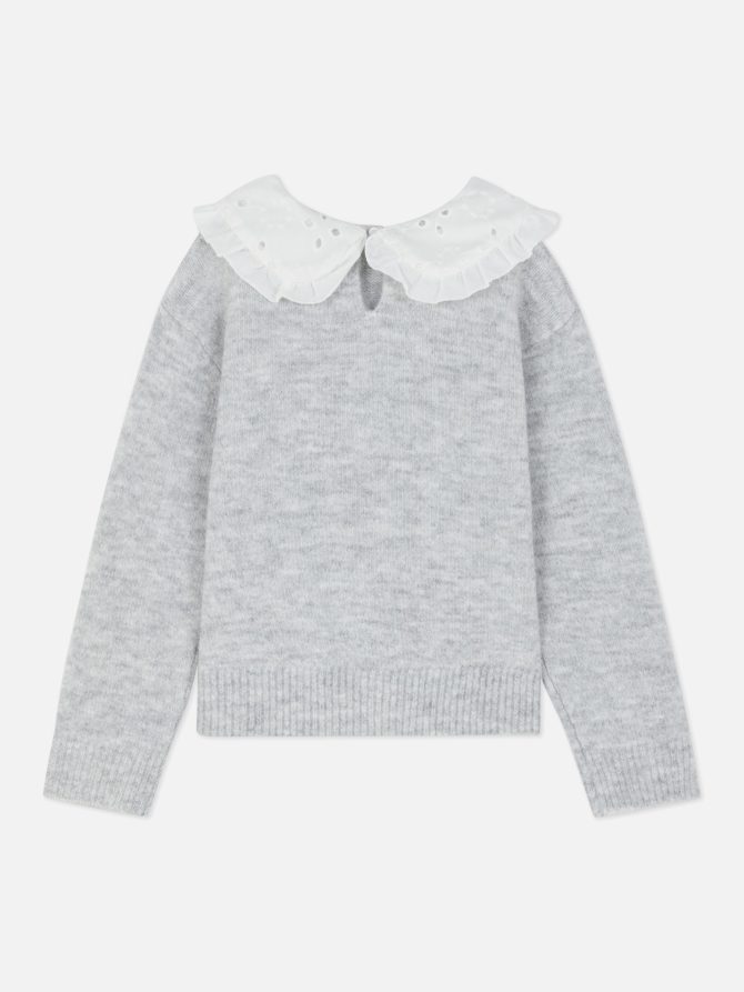 Woven Collar Detail Jumper - Image 2