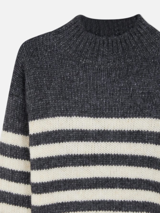 Stripe Mock Neck Sweater - Image 3