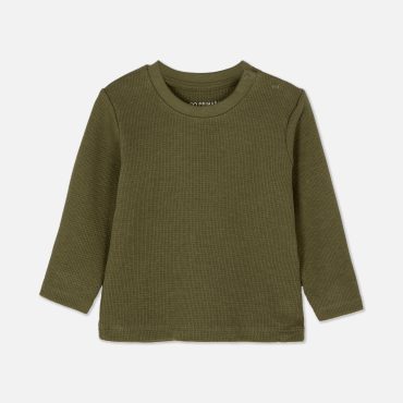 Waffle Texture Long Sleeve T-Shirt