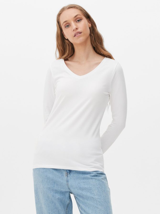 V-Neck Long Sleeve Top - Image 2