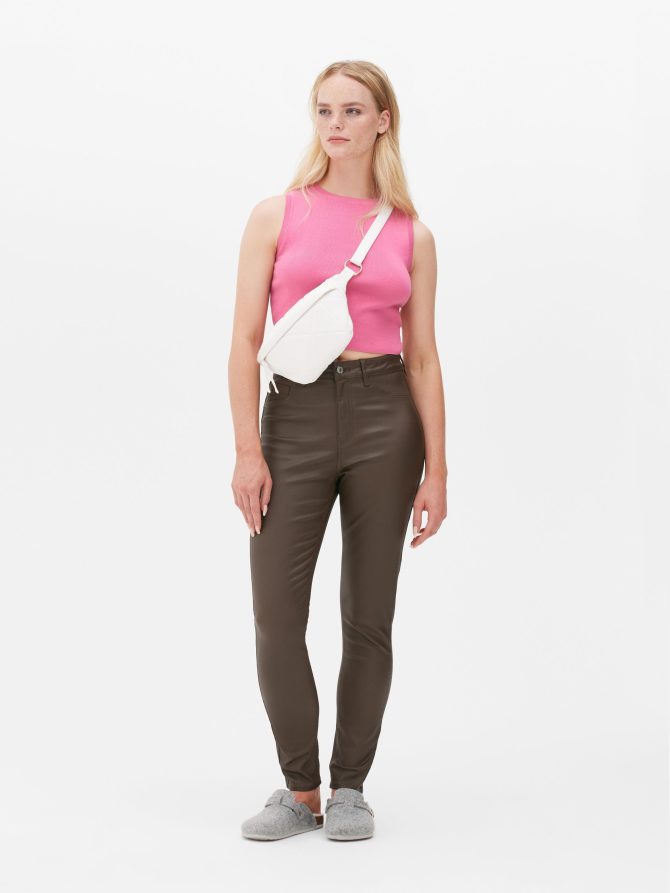 High Waist Coated Skinny Jeans