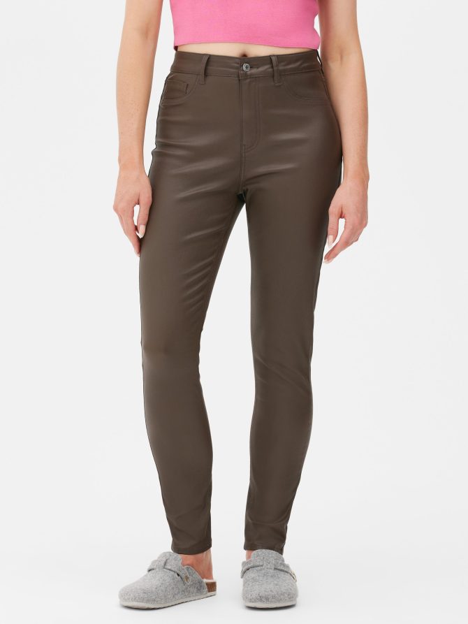 High Waist Coated Skinny Jeans - Image 2
