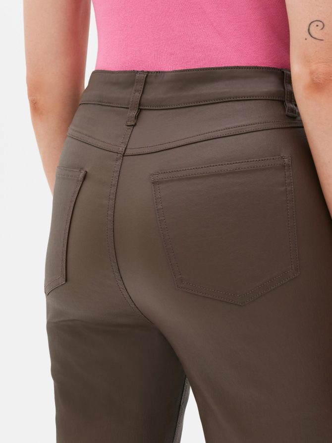 High Waist Coated Skinny Jeans - Image 3