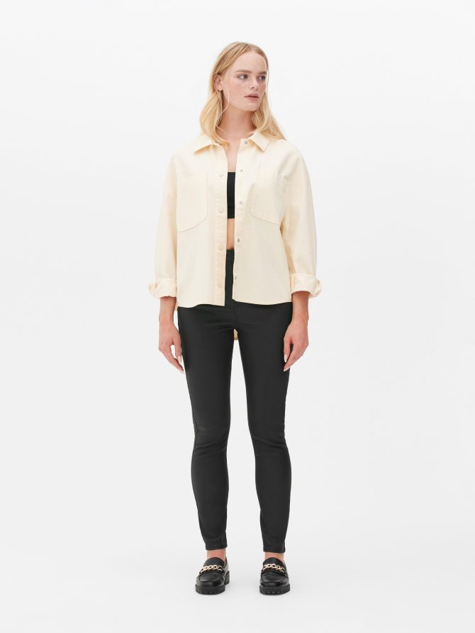 High Waist Coated Skinny Jeans