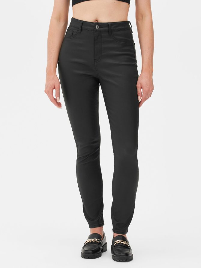 High Waist Coated Skinny Jeans - Image 2