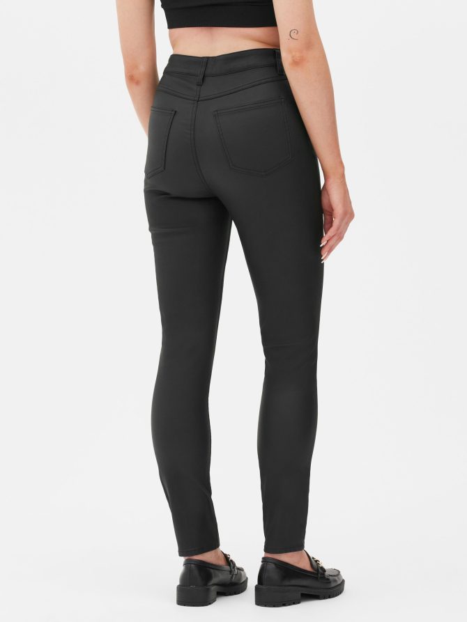 High Waist Coated Skinny Jeans - Image 4