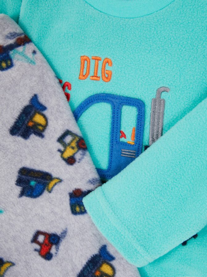 Digger Appliqué Fleece Pajamas - Image 3