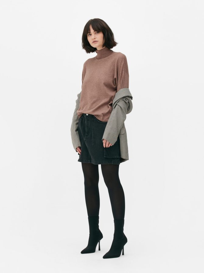 Fine Knit Roll Neck Sweater