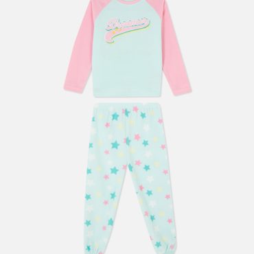 Dreamer Embroidered Fleece Pajama Set