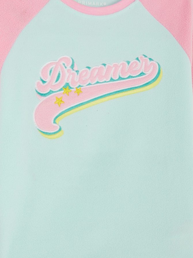 Dreamer Embroidered Fleece Pajama Set - Image 3