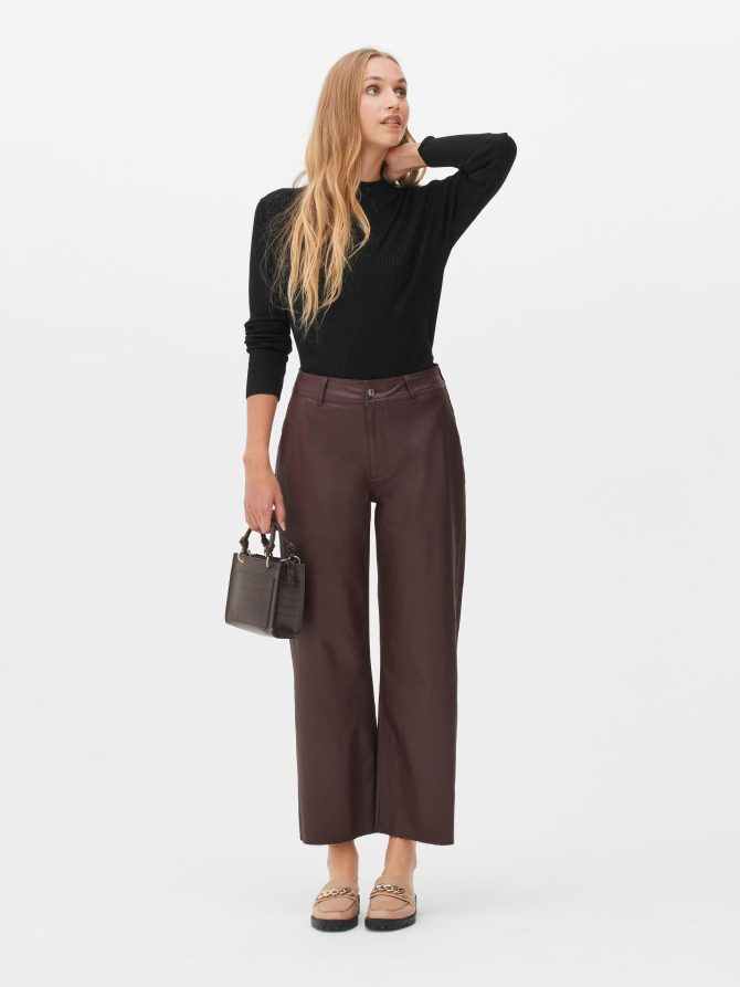 Ribbed High Neck Top