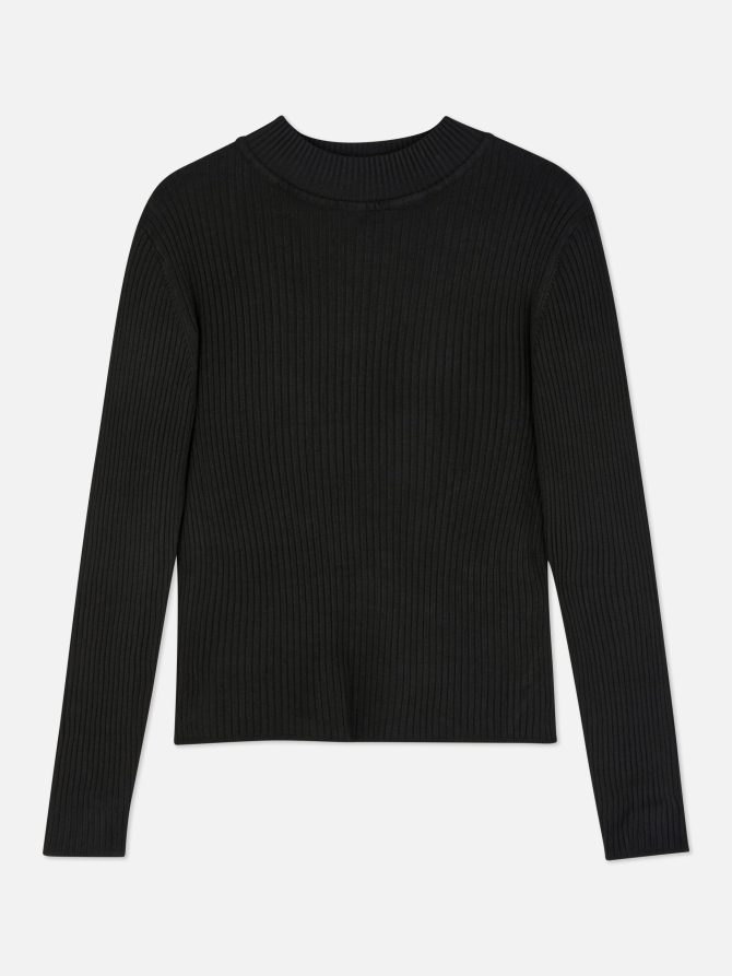 Ribbed High Neck Top - Image 5