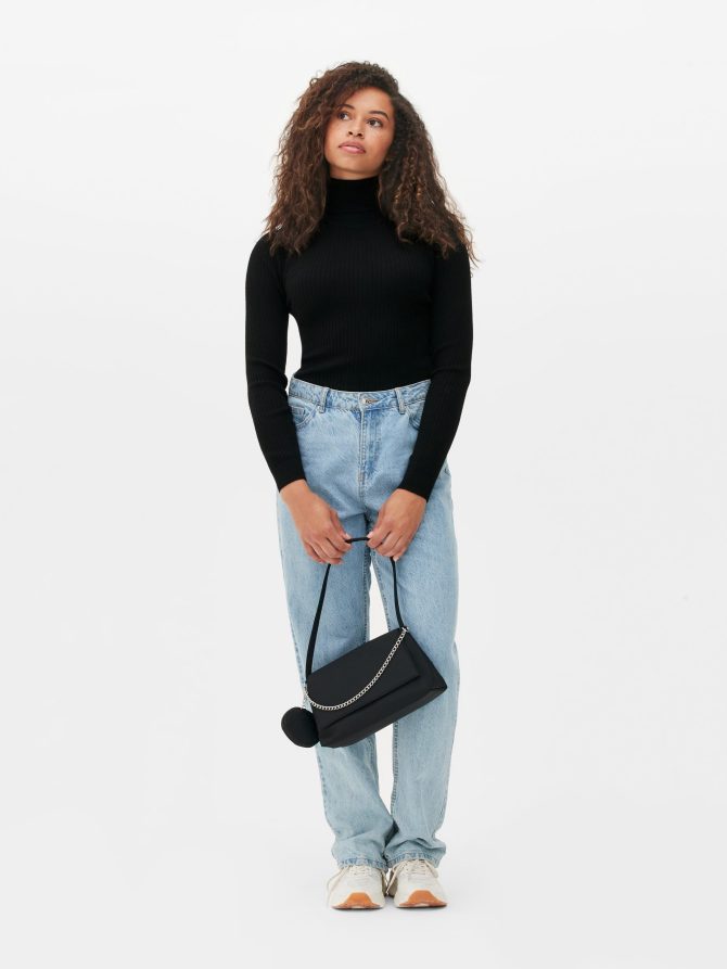 Ribbed Roll Neck Sweater