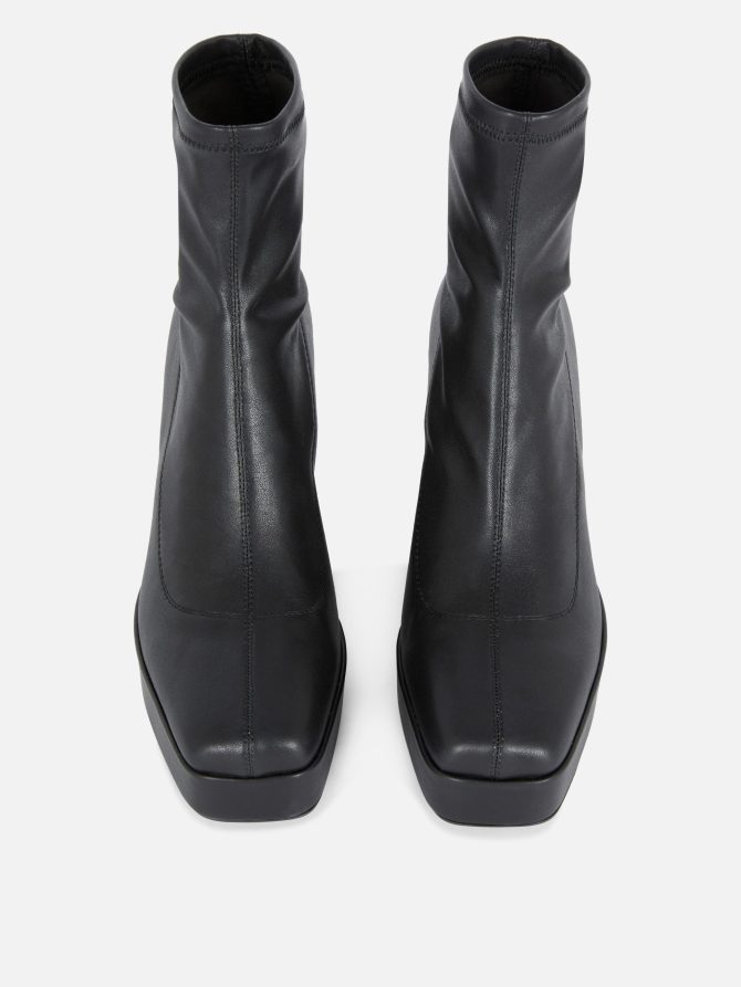 Faux Leather Platform Ankle Boots - Image 2