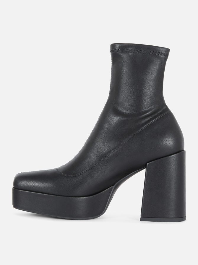 Faux Leather Platform Ankle Boots - Image 4