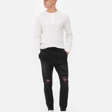 Cuffed Denim Joggers