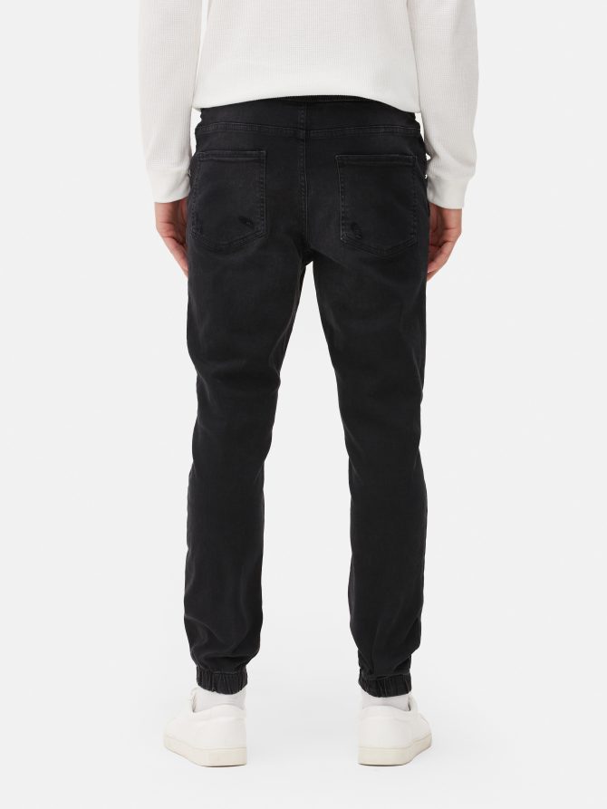 Cuffed Denim Joggers - Image 4