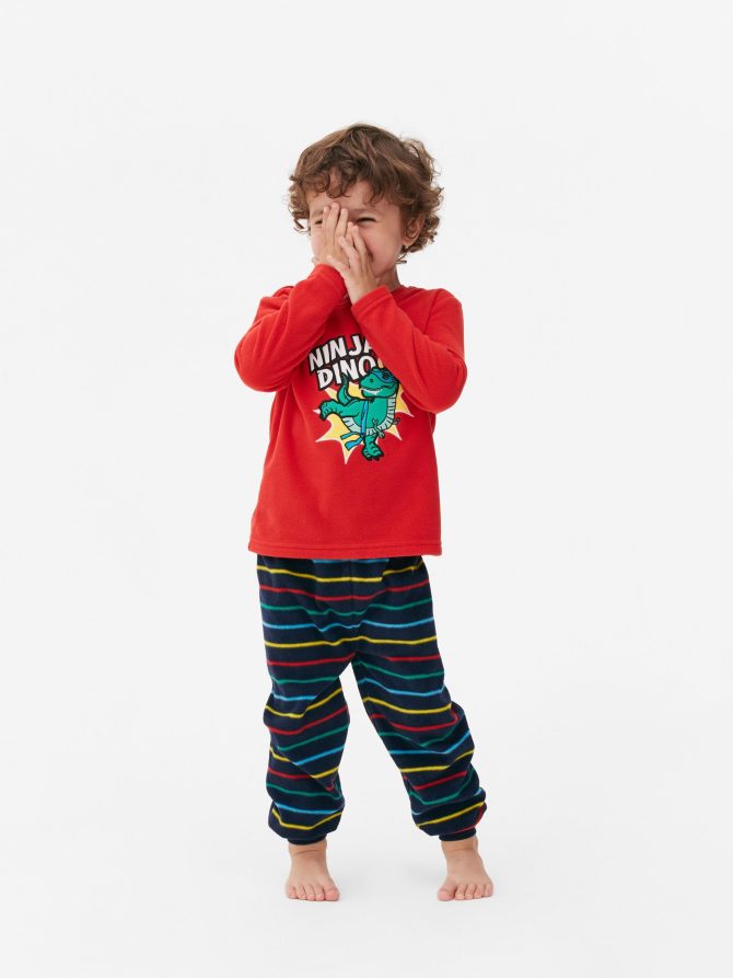 Ninja Dinosaur Fleece Pajamas
