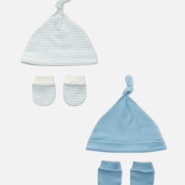 2-Pack Cotton Hat and Mittens Set