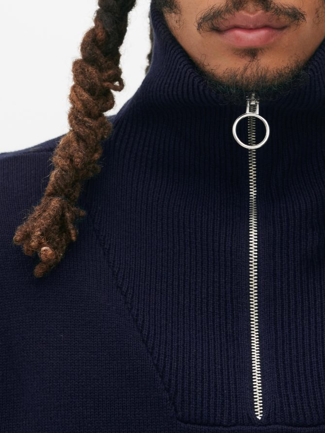 Half Zip Funnel Neck Sweater - Image 3