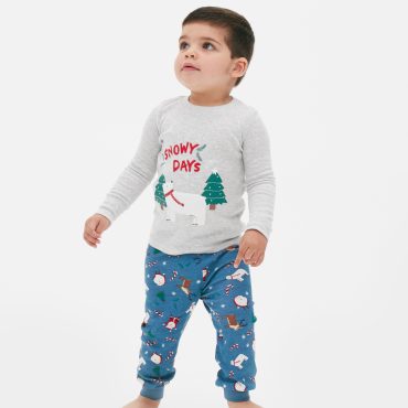 Christmas Printed Jersey Pajama Set