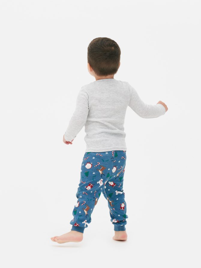 Christmas Printed Jersey Pajama Set - Image 2