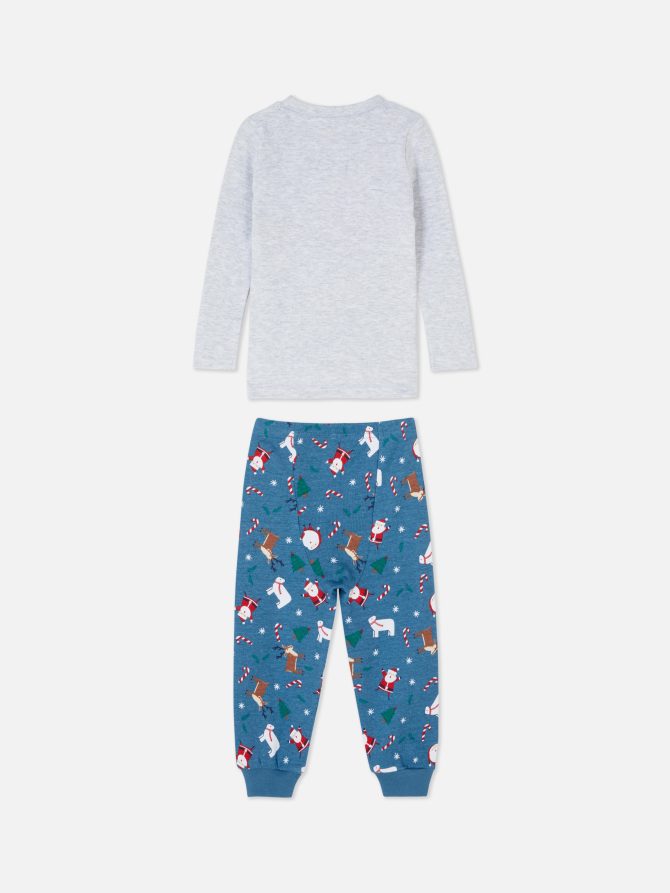 Christmas Printed Jersey Pajama Set - Image 4