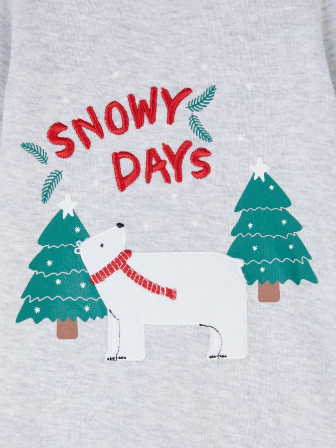 Christmas Printed Jersey Pajama Set - Image 5