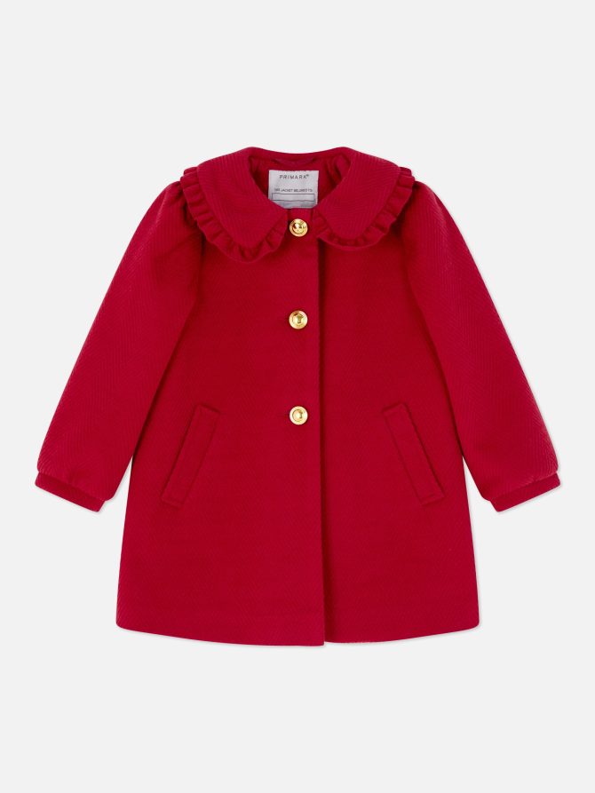 Ruffle Collar Button-Up Coat - Image 3