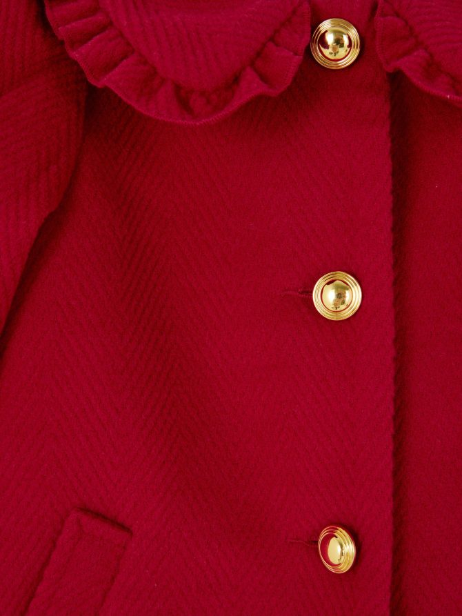 Ruffle Collar Button-Up Coat - Image 5