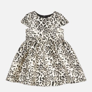 Metallic Leopard Print Party Dress