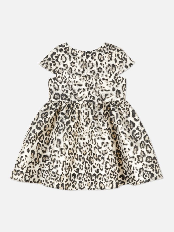 Metallic Leopard Print Party Dress - Image 2