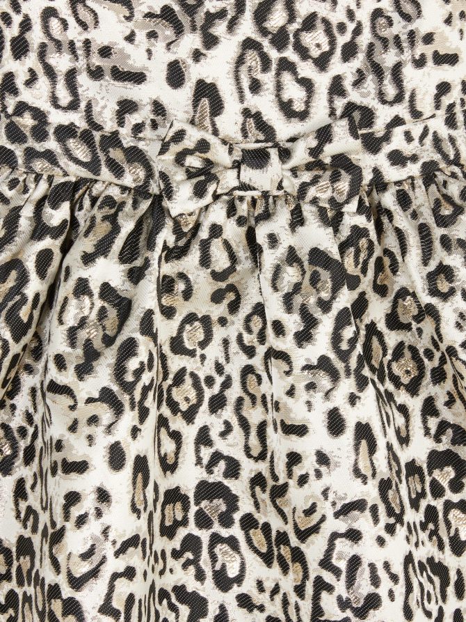 Metallic Leopard Print Party Dress - Image 3
