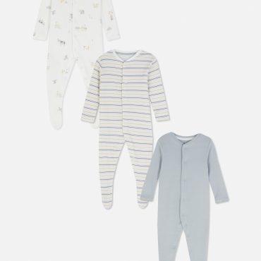 3-Pack Print Sleeper Babygrows