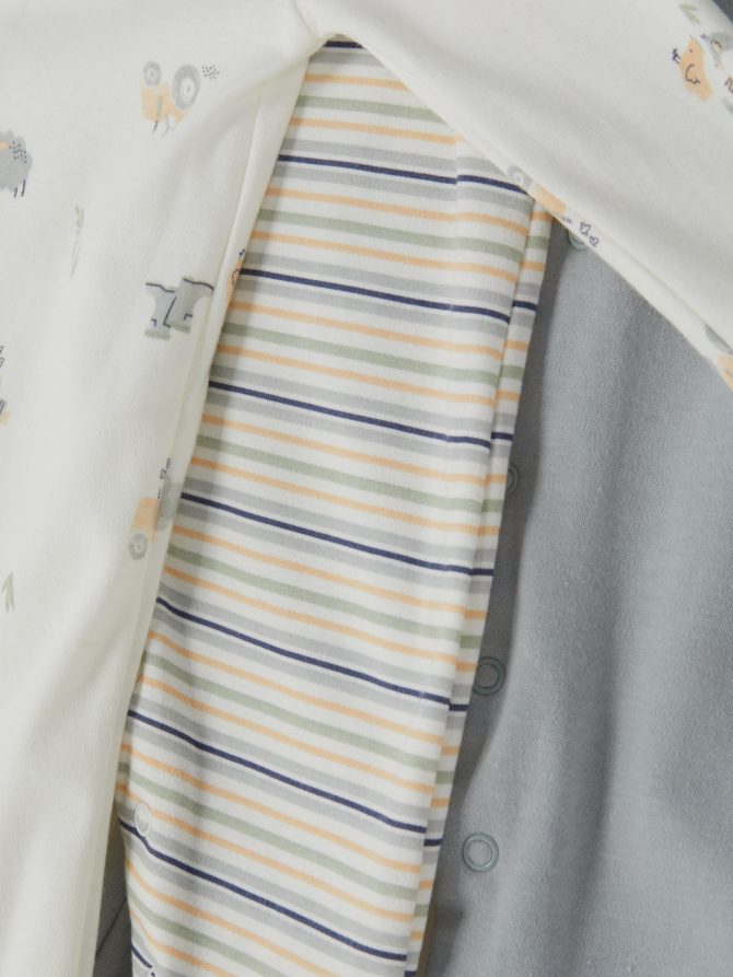 3-Pack Print Sleeper Babygrows - Image 3