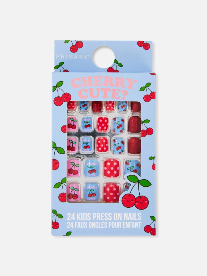 Kids' Cherry Graphic Press On Nails