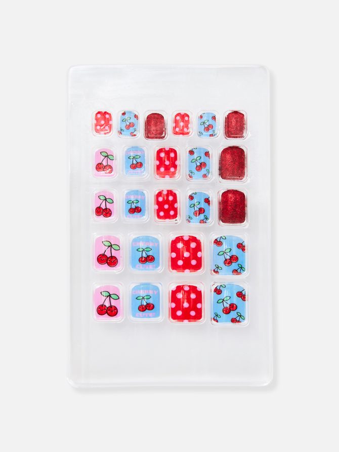 Kids' Cherry Graphic Press On Nails - Image 2