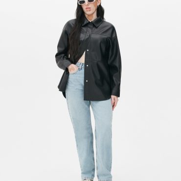 Faux Leather Overshirt