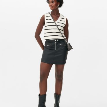 Coated Zip Skirt