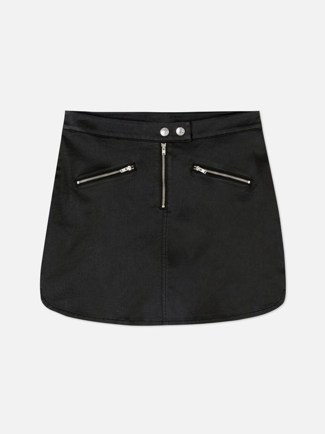 Coated Zip Skirt - Image 5